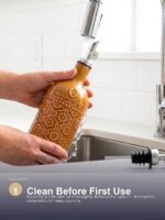 18oz Ceramic Oil Dispenser Bottle | Caramel Reactive Glaze | Auto-Pour Gravity Spout | Wholesale OEM - Image 7