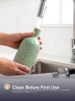 18oz Ceramic Oil Dispenser Bottle | Sage Green Reactive Glaze | Auto-Pour Gravity Spout | Wholesale OEM - Image 7