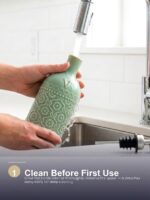 18oz Ceramic Vinegar Dispenser Bottle | Sage Green Reactive Glaze | Auto-Pour Gravity Spout | Wholesale OEM - Image 9