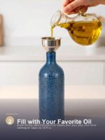 18oz Ceramic Oil Dispenser Bottle | Deep Blue Reactive Glaze | Auto-Pour Gravity Spout | Wholesale OEM - Image 10