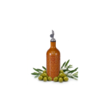 18oz Ceramic Vinegar Dispenser Bottle | Caramel Reactive Glaze | Auto-Pour Gravity Spout | Wholesale OEM